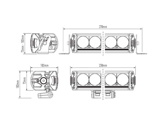 Fjernlys Triple-R4 750 standard - Lazer 00R4-G2-B