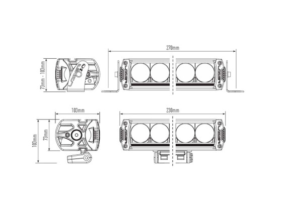 Fjernlys Lazer Triple-R 1000 med posisjonslys - 00R8-G2-B