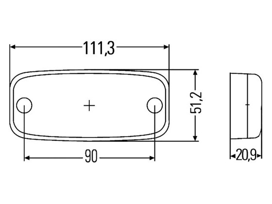 Markeringslampe Hella m/refleks gul 24V 5m - 2PS 345 600-137