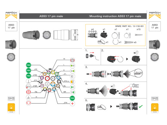 ASS 3 17 pin han kontakt - 13-1732-001