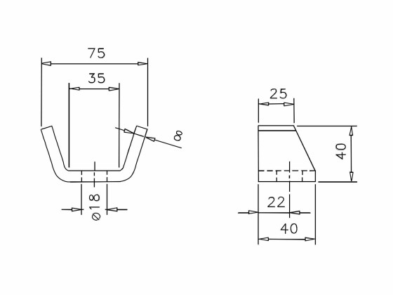 Bøyle for Scania konsol. Rå.  - 33802