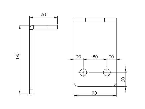 Nedre konsoll høyde 140mm 1 hull galv - ALB109104_kombi