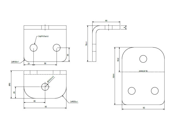 Øvre konsoll f/bolting 1 hull galv - 20130191