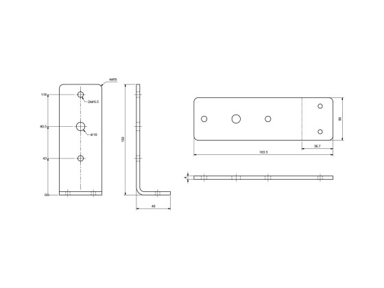 Brakett f. lygtepanel 1No775-0 - Nor-Slep 1002