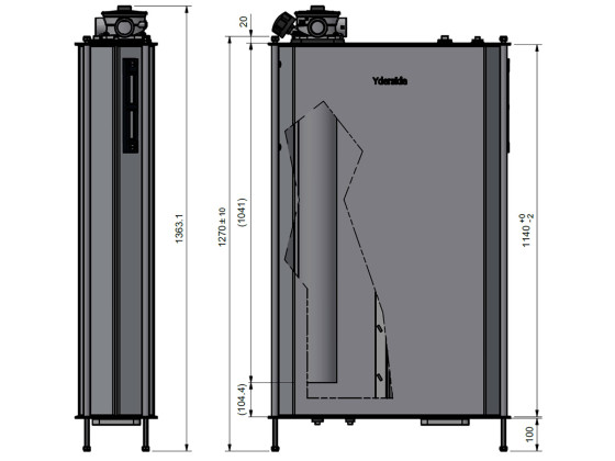 Hydraulikktank 165L,stål,bak hytte, m/GFL21 - Inkl. filter 572034