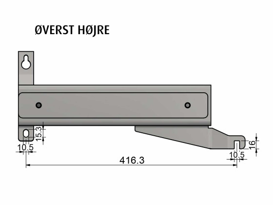 Oppheng for Scania Bevobox høyre side - (Sett til høyre side, med øverste og nederste beslag)