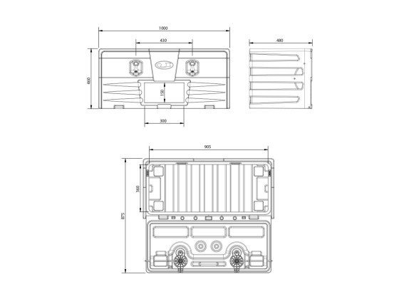 Plastkasse LxHxD: 1000/460/480 - JBZ1000-50055
