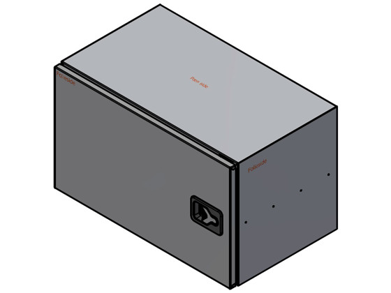 BevoBox mix-venstreh.1000x600x600, - m/ hylle og plastinnlegg i bunn