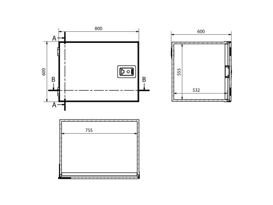 BN Finerboks 800x600x600 sidehengt