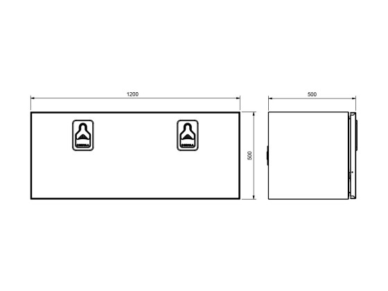 BevoBox RF verktøykasse bunnhengslet L1200xH500xD500