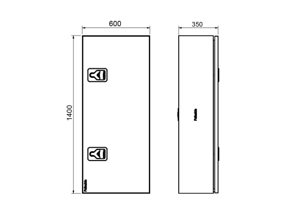 BevoBox för kassetanksystem B600xH1400xD350 H-hængslet RF