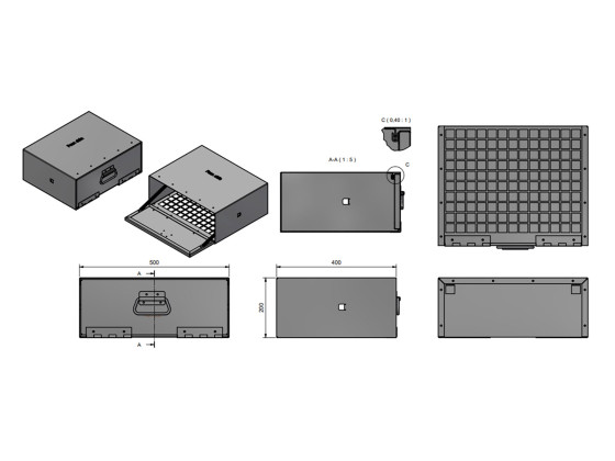 BevoBox handskekasse LHD:500x200x400