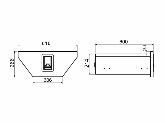 BevoBox trekant boggiekasse aluminium 610/304x260x600