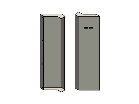 Front stykke f/deksel 591030/31/32 - H: 600mm