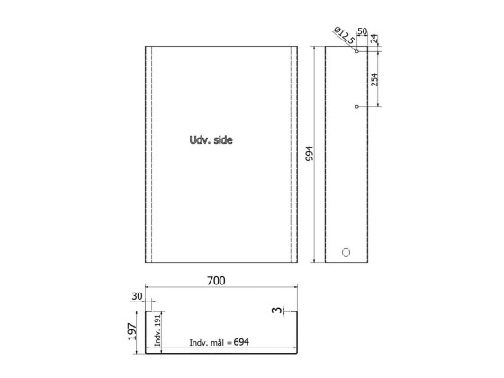 Hydrauliktank 140L 200x1000x700 mm Inkl. filter 572032