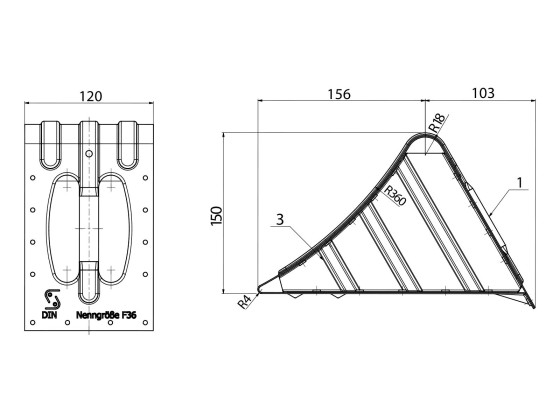 Stoppekloss G36, galvanisert - 100.336.200