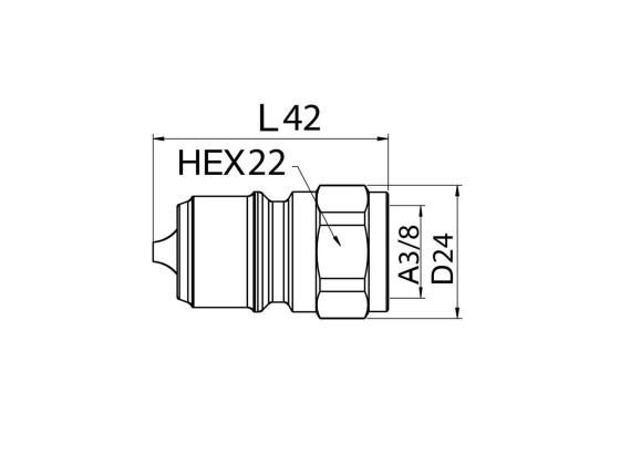 Kobling  3/8" han Tema T-serie - Tema 3820