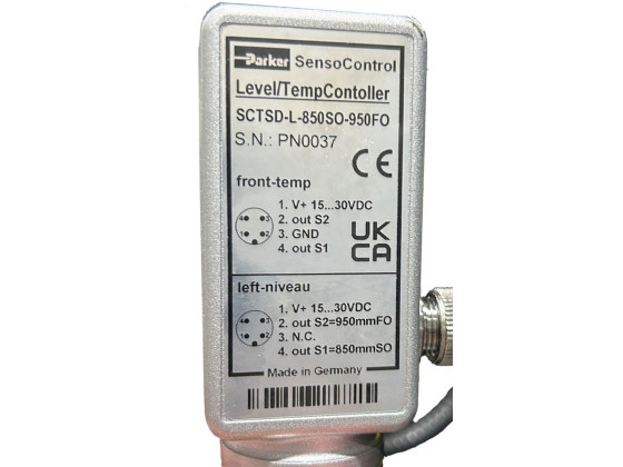 Temp/nivåVakt for tank med 1300mm høyde  - SCTSD-L-850SO-950FO