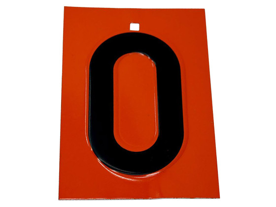 Løs tallplate "0" rustfri - 89100