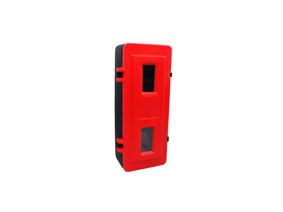 Brannslukkerkasse f/6kg svart m/rød dør 700x300mm JBWE70 - Plast