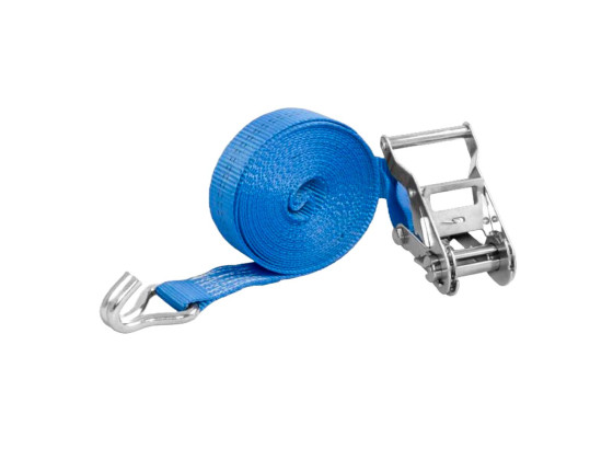 Båndstrammer 6 mtr med dobbel krog 2500 kg - 7021 (0,4+5,6m, blå)