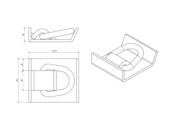 Surringsring 10T med bøyle, rå - Pos.2,3  i løse deler på tegningen uten skål