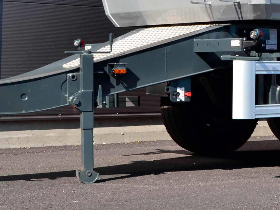 Støtteben m/rullefot for kjærre, primet +100mm