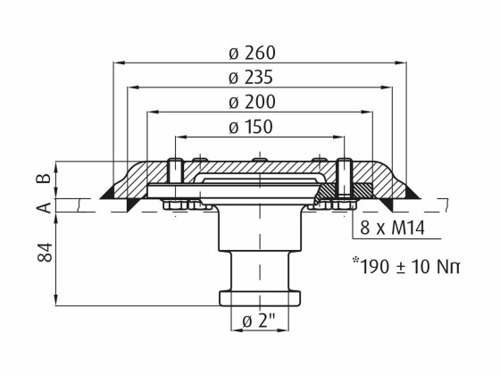 Kingpin 2" for 12 mm plate-komplett - KZ1012