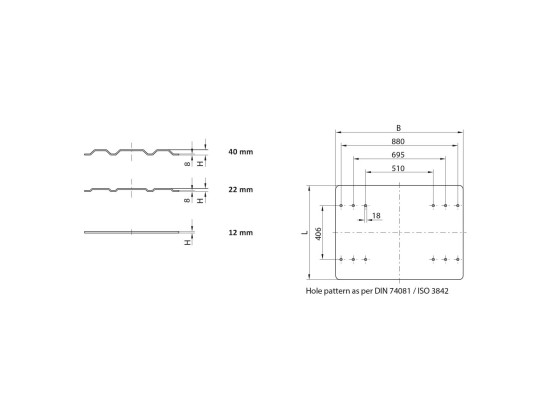 Jost Monteringsplate for svingskive 12mm Scania - MPL01010135AA