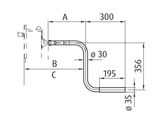 Sveiv for Jost MODUL støtteben 450mm - JS U03