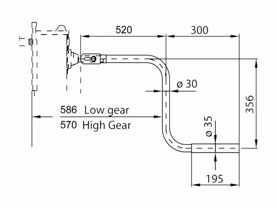 Sveiv for Jost MODUL støtteben 520mm - JS U05