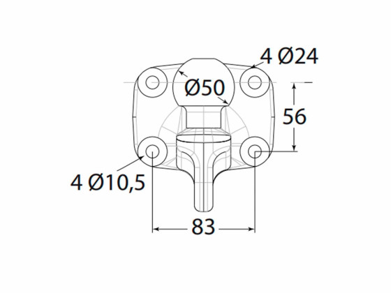 Kulekonsoll 50mm 3,5t 31kN 4 hull 2944731
