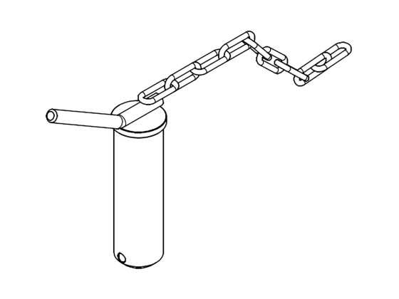 Bolt 45 mm for kranlås Komplett