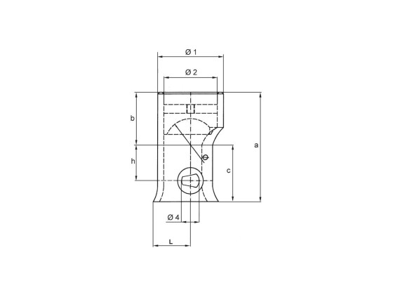 Toppdel for tippkule 3 veis Ø100mm type 2 (skrå)  - 030932.00
