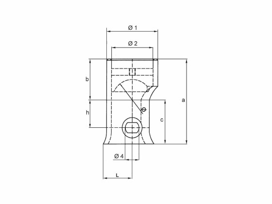 Toppdel for tippkule 3 veis Ø80mm type 1 (rett) - 030921.00