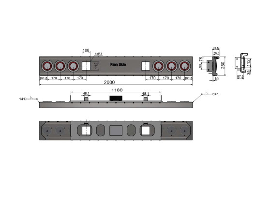 Lyktebjelke RF Jokon komplett, for takmontering