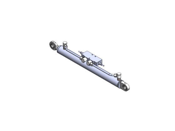 MC Dobbeltvirkende sylinder DE 60/50x30x500, 25x25 m/ventil