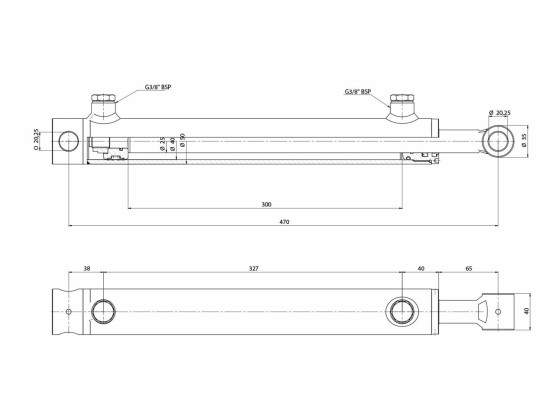 Sylinder dobbeltvirkende 50/40x25x300 - Contarini XE650500550HM81