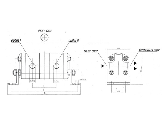 Flow divider FDGE104-250/250-RF1/1-N-4000 - 4769584