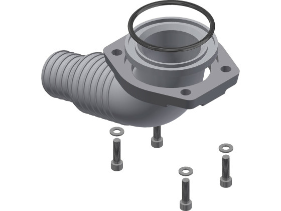 Sugestuss, aluminium, 90°, 2"-2½", komplett