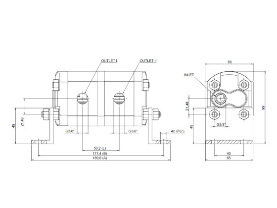 Flow Divider - 4732505 FDGE104-250/250-RF1-N-4001