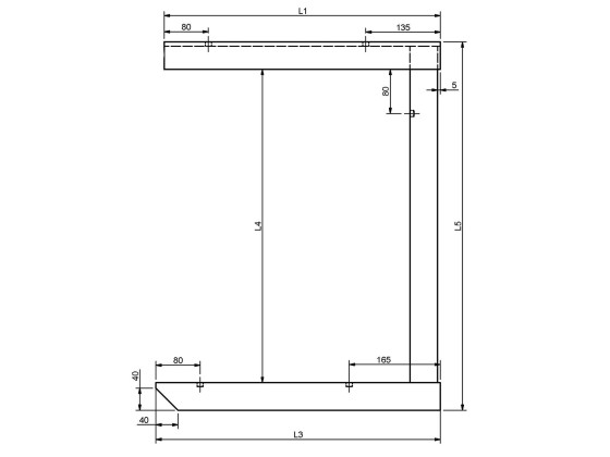 Brakett for verktøykasse. 500x500mm S235 galv. - ALK100101D