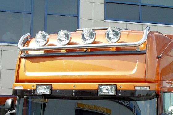 Scania R 09-16 Topline Takbøyle - Rustfri polert. Ø60 mm. 864161 - 4 Lykteholdere inkl. kabel.