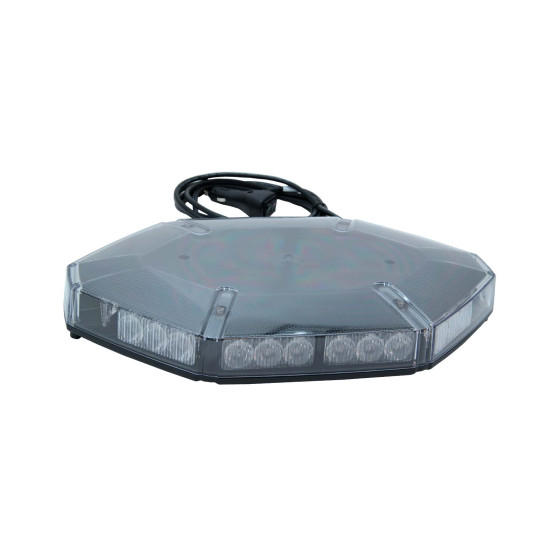 Varselbjelke mini 12/24V LED, oransje  - Høyde 65mm - Med magnetisk/vacum fot