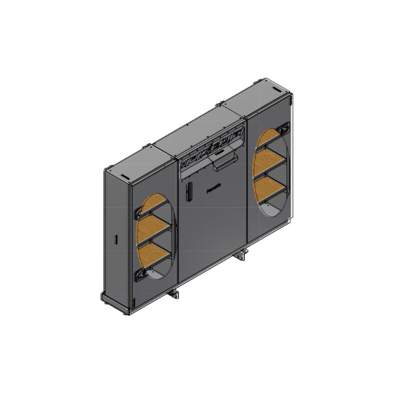 Kasse/Tanksystem 250 ltr modul u.toppskap