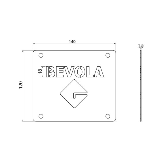 Adapterplate med BEVOLA logo