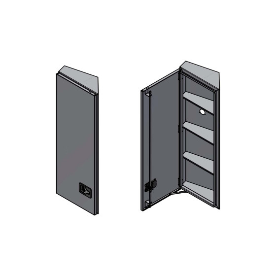 BevoBox alu t/bak førerhus H-side LHD: 560/400x1500x300/120