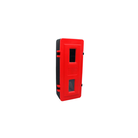 Brannslukkerkasse f/6kg svart m/rød dør 700x300mm JBWE70 - Plast