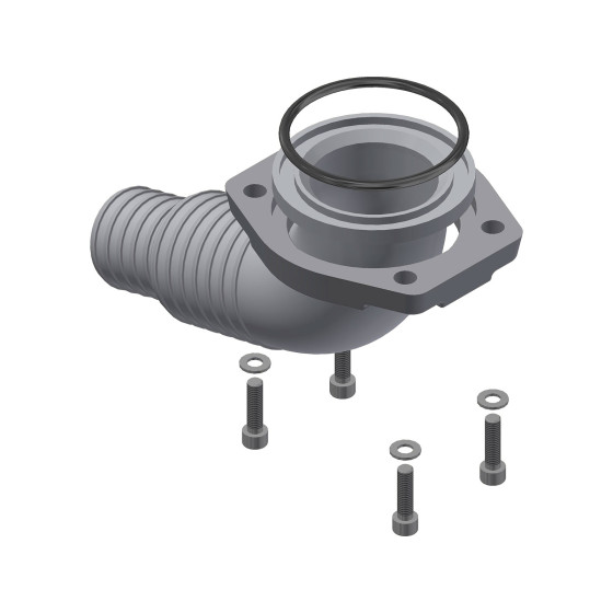 Sugestuss, aluminium, 90°, 2"-2½", komplett