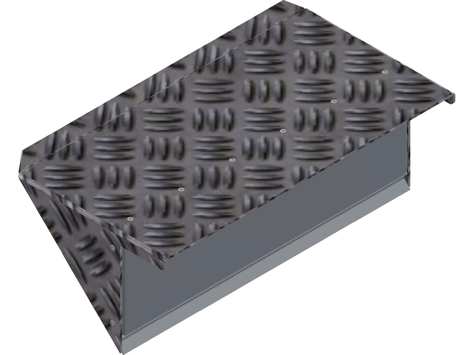 Lyktekasse for alu.skjerm høy/dyp modell. Våtlakkert